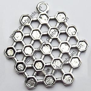 Pendant, Zinc Alloy Jewelry Findings, 25x26mm, Sold by Bag