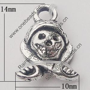 Pendant, Zinc Alloy Jewelry Findings, 10x14mm, Sold by Bag