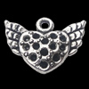 Pendant, Zinc Alloy Jewelry Findings, Heart 18x13mm, Sold by Bag