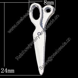 Pendant, Zinc Alloy Jewelry Findings, 8x24mm, Sold by Bag