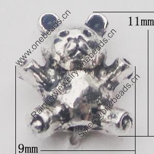 Beads, Zinc Alloy Jewelry Findings, Animal 9x11mm, Sold by Bag