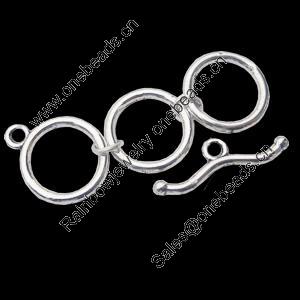 Clasps Zinc Alloy Jewelry Findings Lead-free, Loop:45x14mm Bar:23mm, Sold by KG