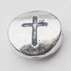 Beads, Zinc Alloy Jewelry Findings, Flat Round 10mm Hole:1.5mm, Sold by Bag
