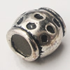 European Style Beads Zinc Alloy Jewelry Findings, 9x8mm Hole:4.5mm, Sold by Bag