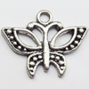 Pendant, Zinc Alloy Jewelry Findings, Butterfly, 19x15mm, Sold by Bag