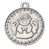 Pendant, Zinc Alloy Jewelry Findings, Flat Round 19x22mm, Sold by Bag