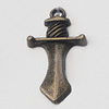 Pendant, Zinc Alloy Jewelry Findings, Cross 13x25mm, Sold by Bag
