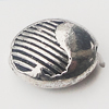 Beads, Zinc Alloy Jewelry Findings, Flat Oval 11x9mm Hole:1mm, Sold by Bag