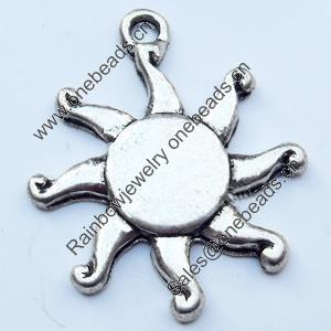 Pendant, Zinc Alloy Jewelry Findings, Sun, 17x20mm, Sold by Bag  