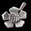Pendant, Zinc Alloy Jewelry Findings, Flower 15x22mm, Sold by Bag  