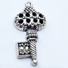 Pendant, Zinc Alloy Jewelry Findings, Key, 15x31mm, Sold by Bag  