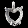 Pendant, Zinc Alloy Jewelry Findings, Heart 18x25mm, Sold by Bag  