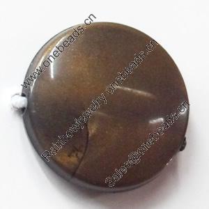 Antique Bronze Acrylic Beads, Flat Round, 14mm, Sold by Bag