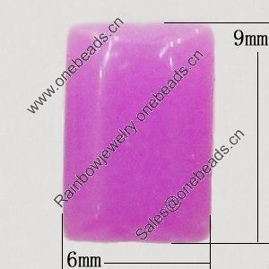 Imitate Jade Resin Cabochons, Rectangle 6x9mm, Sold by Bag