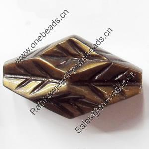 Antique Bronze Acrylic Beads, 27x15mm, Sold by Bag