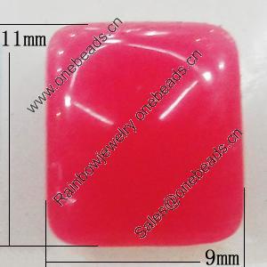 Imitate Jade Resin Cabochons, Rectangle 9x11mm, Sold by Bag