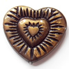 Antique Bronze Acrylic Beads, Heart, 29x25mm, Sold by Bag  