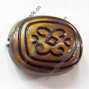 Antique Bronze Acrylic Beads, 22x16mm, Sold by Bag  