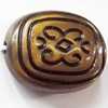 Antique Bronze Acrylic Beads, 22x16mm, Sold by Bag  