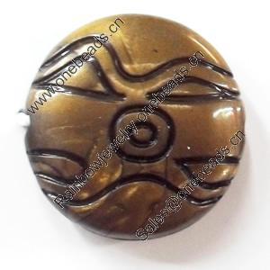 Antique Bronze Acrylic Beads, 20mm, Sold by Bag  