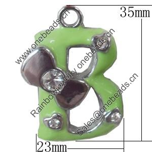 Zinc Alloy Enamel Pendants, 23x35mm Hole:Approx 2.5mm, Sold by PC  