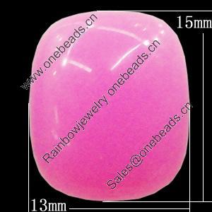 Imitate Jade Resin Cabochons, Rectangle 13x15mm, Sold by Bag