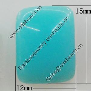Imitate Jade Resin Cabochons, Rectangle 12x15mm, Sold by Bag