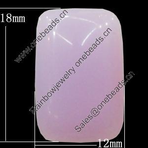 Imitate Jade Resin Cabochons, Rectangle 12x18mm, Sold by Bag