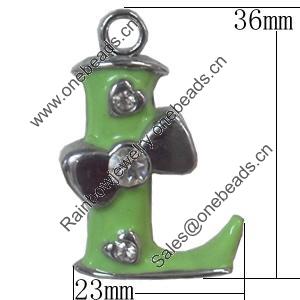 Zinc Alloy Enamel Pendants, 23x36mm Hole:Approx 2.5mm, Sold by PC  