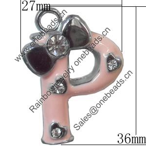 Zinc Alloy Enamel Pendants, 27x36mm Hole:Approx 2.5mm, Sold by PC  