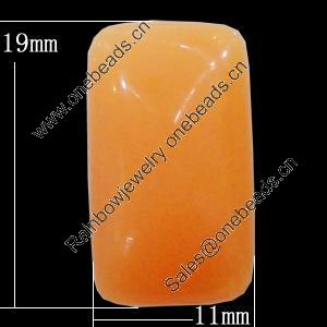 Imitate Jade Resin Cabochons, Rectangle 11x19mm, Sold by Bag