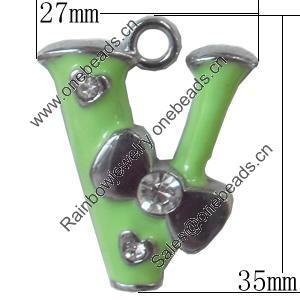 Zinc Alloy Enamel Pendants, 27x35mm Hole:Approx 2.5mm, Sold by PC  