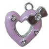 Zinc Alloy Enamel Pendants, Heart, 34x36mm Hole:Approx 2.5mm, Sold by PC  