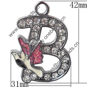 Zinc Alloy Enamel Pendants, 31x42mm Hole:Approx 2.5mm, Sold by PC  