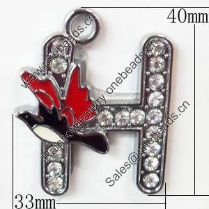 Zinc Alloy Enamel Pendants, 33x40mm Hole:Approx 2.5mm, Sold by PC  