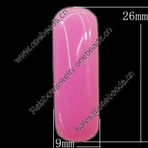 Imitate Jade Resin Cabochons, Rectangle 9x26mm, Sold by Bag