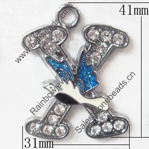 Zinc Alloy Enamel Pendants, 31x41mm Hole:Approx 2.5mm, Sold by PC  