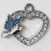 Zinc Alloy Enamel Pendants, Heart, 37x36mm Hole:Approx 2.5mm, Sold by PC  