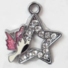 Zinc Alloy Enamel Pendants, Star, 34x38mm Hole:Approx 2.5mm, Sold by PC  