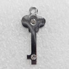 Zinc Alloy Pendants, key, 11x26mm Hole:Approx 1.5mm, Sold by PC