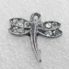 Zinc Alloy Pendants, Dragonfly, 17x16mm Hole:Approx 2mm, Sold by PC