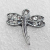 Zinc Alloy Pendants, Dragonfly, 17x16mm Hole:Approx 2mm, Sold by PC