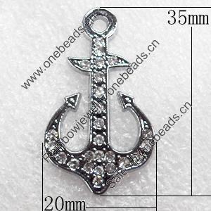 Zinc Alloy Pendants, 20x35mm Hole:Approx 2mm, Sold by PC