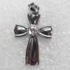 Zinc Alloy Pendants, Cross, 17x27mm Hole:Approx 1.5mm, Sold by PC