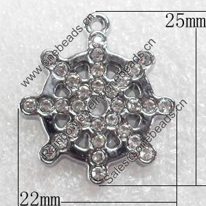 Zinc Alloy Pendants, 22x25mm Hole:Approx 2mm, Sold by PC