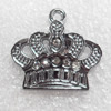 Zinc Alloy Pendants, Crown, 24x23mm Hole:Approx 2mm, Sold by PC