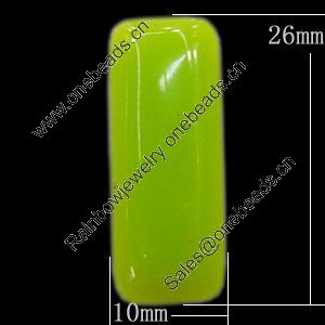 Imitate Jade Resin Cabochons, Rectangle 10x26mm, Sold by Bag  