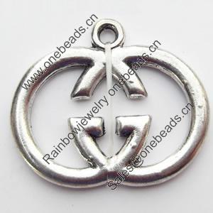 Pendant, Zinc Alloy Jewelry Findings, 25x22mm, Sold by Bag