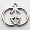 Pendant, Zinc Alloy Jewelry Findings, 25x22mm, Sold by Bag