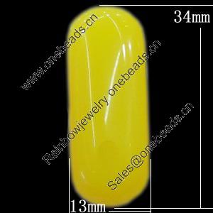 Imitate Jade Resin Cabochons, Rectangle 13x34mm, Sold by Bag  